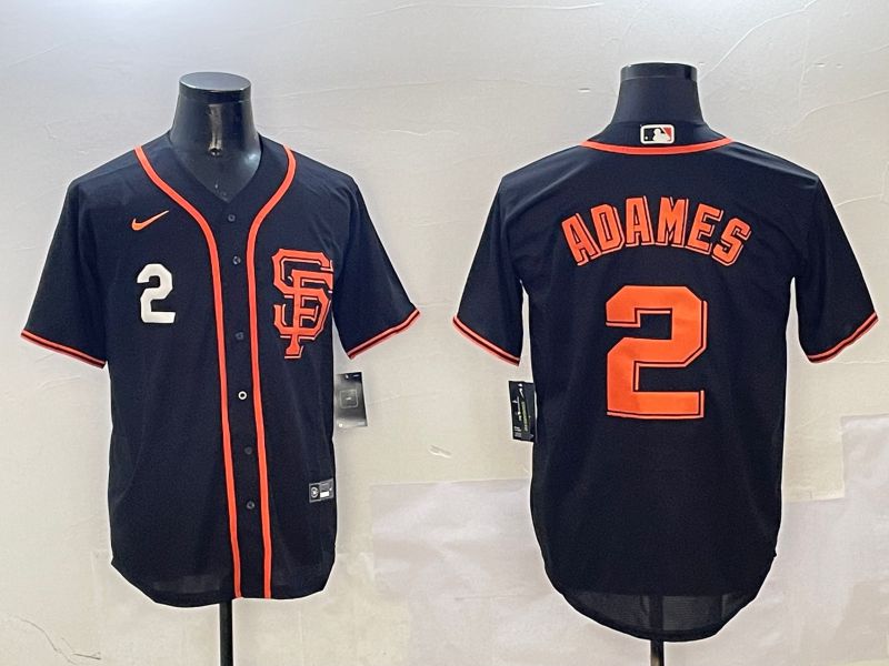 Men San Francisco Giants 2 Adames Black Game 2025 Nike MLB Jersey style 4